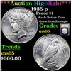 Image 1 : ***Auction Highlight*** 1935-p Peace Dollar $1 Graded GEM Unc By USCG (fc)