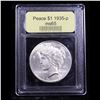 Image 4 : ***Auction Highlight*** 1935-p Peace Dollar $1 Graded GEM Unc By USCG (fc)