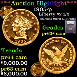 Proof ***Auction Highlight*** 1905-p Gold Liberty Quarter Eagle $2 1/2 Graded Select+ Proof Cameo By