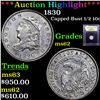 Image 1 : ***Auction Highlight*** 1830 Capped Bust Half Dime 1/2 10c Graded Select Unc By USCG (fc)
