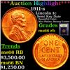 Image 1 : ***Auction Highlight*** 1911-s Lincoln Cent 1c Graded GEM+ Unc RB By USCG (fc)