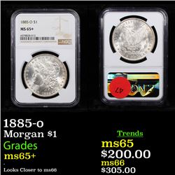NGC 1885-o Morgan Dollar $1 Graded ms65+ By NGC