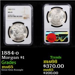 NGC 1884-o Morgan Dollar $1 Graded ms65 By NGC