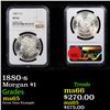 Image 1 : NGC 1880-s Morgan Dollar $1 Graded ms65 By NGC