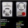 Image 1 : NGC 1880-s Morgan Dollar $1 Graded ms64 By NGC