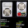 Image 1 : NGC 1881-s Morgan Dollar $1 Graded ms65 By NGC
