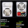 Image 1 : NGC 1880-s Morgan Dollar $1 Graded ms65 By NGC