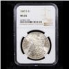 Image 2 : NGC 1880-s Morgan Dollar $1 Graded ms65 By NGC