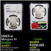 Image 1 : NGC 1885-o Morgan Dollar $1 Graded ms65+ By NGC