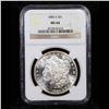Image 2 : NGC 1880-s Morgan Dollar $1 Graded ms64 By NGC