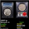 Image 1 : PCGS 1897-p Morgan Dollar $1 Graded ms64 By PCGS