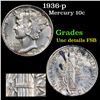 Image 1 : 1936-p Mercury Dime 10c Grades Unc Details FSB