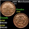 Image 1 : 1837 Merchants Exchange Ht-293 Hard Times Token 1c Grades xf