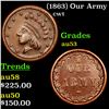 Image 1 : (1863) Our Army Civil War Token 1c Grades Select AU