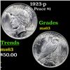 Image 1 : 1923-p Peace Dollar $1 Grades Select Unc