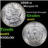 Image 1 : 1898-o Morgan Dollar $1 Grades GEM Unc