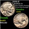 Image 1 : 1936-d Buffalo Nickel 5c Grades GEM Unc