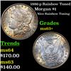 Image 1 : 1886-p Rainbow Toned Morgan Dollar $1 Grades Select+ Unc