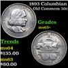 Image 1 : 1893 Columbian Old Commem Half Dollar 50c Grades Select+ Unc