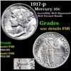 Image 1 : 1917-p Mercury Dime 10c Grades Unc Details FSB