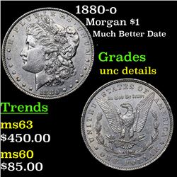 1880-o Morgan Dollar $1 Grades Unc Details