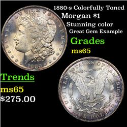 1880-s Colorfully Toned Morgan Dollar $1 Grades GEM Unc