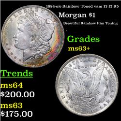 1884-o/o Rainbow Toned vam 13 I2 R5 Morgan Dollar $1 Grades Select+ Unc