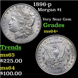 1896-p Morgan Dollar $1 Grades Choice+ Unc