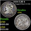 Image 1 : 1834 LM-4 Capped Bust Half Dime 1/2 10c Grades vf++