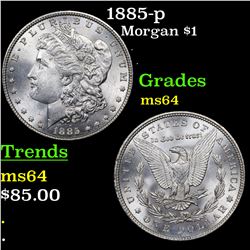 1885-p Morgan Dollar $1 Grades Choice Unc