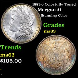 1883-o Colorfully Toned Morgan Dollar $1 Grades Select Unc