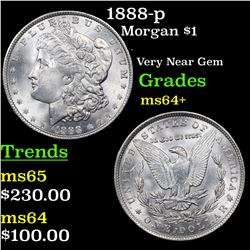 1888-p Morgan Dollar $1 Grades Choice+ Unc
