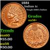 Image 1 : 1881 Indian Cent 1c Grades Choice AU/BU Slider+