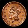 Image 3 : 1864 Princess Head Liberty F-54/179 Civil War Token 1c Grades Choice Unc BN