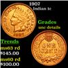Image 1 : 1907 Indian Cent 1c Grades Unc Details