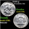 Image 1 : 1949-p Franklin Half Dollar 50c Grades Select Unc FBL