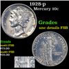 Image 1 : 1928-p Mercury Dime 10c Grades Unc Details FSB