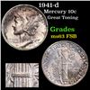 Image 1 : 1941-d Mercury Dime 10c Grades Select Unc FSB