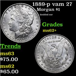 1889-p vam 27  Morgan Dollar $1 Grades Select Unc