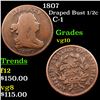 Image 1 : 1807 Draped Bust Half Cent 1/2c Grades vg+
