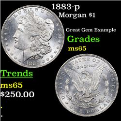 1883-p Morgan Dollar $1 Grades GEM Unc