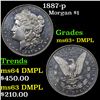 Image 1 : 1887-p Morgan Dollar $1 Grades Select Unc+ DMPL
