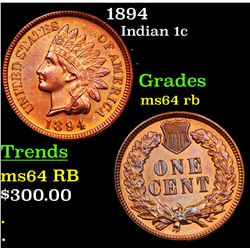 1894 Indian Cent 1c Grades Choice Unc RB