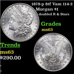 1878-p 8tf Vam 114-2 Morgan Dollar $1 Grades Select Unc