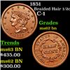 Image 1 : 1851 Braided Hair Half Cent 1/2c Grades Select Unc BN