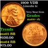 Image 1 : 1909 VDB Lincoln Cent 1c Grades Choice+ Unc RB