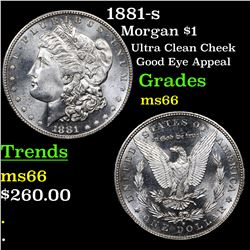 1881-s Morgan Dollar $1 Grades GEM+ Unc