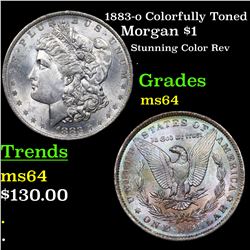 1883-o Colorfully Toned Morgan Dollar $1 Grades Choice Unc