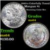 Image 1 : 1883-o Colorfully Toned Morgan Dollar $1 Grades Choice Unc