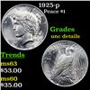 Image 1 : 1925-p Peace Dollar $1 Grades Unc Details